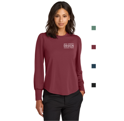 Mercer+Mettle Women’s Stretch Jersey Long Sleeve Blouson Top