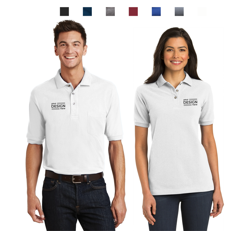 Port Authority Heavyweight Cotton Pique Polo - Men's, Ladies, with Pocket &amp; Tall