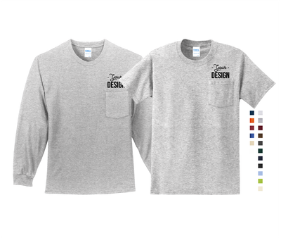 Port &amp; Company Essential Pocket Tee - Short Sleeve, Long Sleeve &amp; Tall