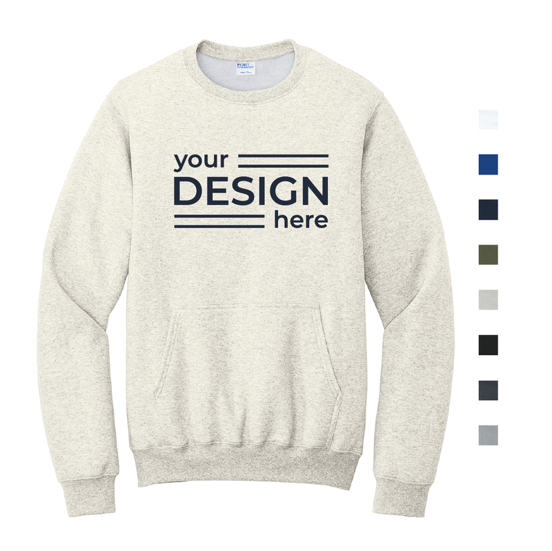 Port &amp; Company Core Fleece Crewneck Pocket Sweatshirt