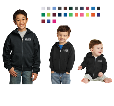 Port &amp; Company Core Fleece Full-Zip Hooded Sweatshirt - Youth, Toddler &amp; Infants