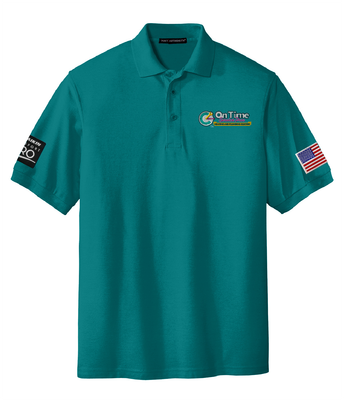On Time Service Pros Port Authority Silk Touch Polo -  Short Sleeve Teal