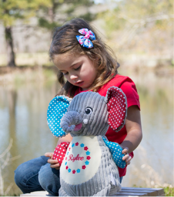 Custom Embroidered Harlequin Elephant Cubbie