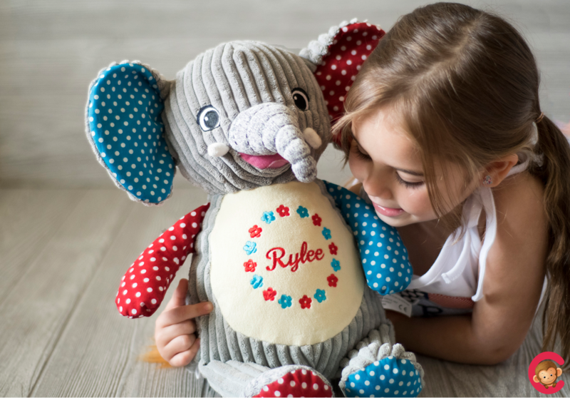 Custom Embroidered Harlequin Elephant Cubbie