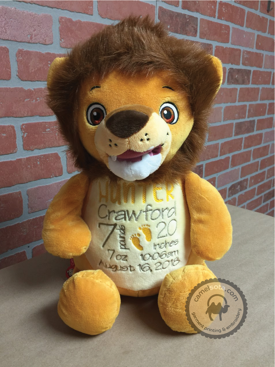 Custom Embroidered Lion Cubbie - Numbutu Lion
