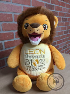 Custom Embroidered Lion Cubbie - Numbutu Lion