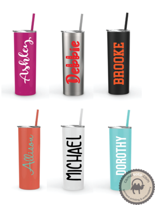 Custom Designs on Double Wall Steel Tumblers - Maars Skinny 20oz