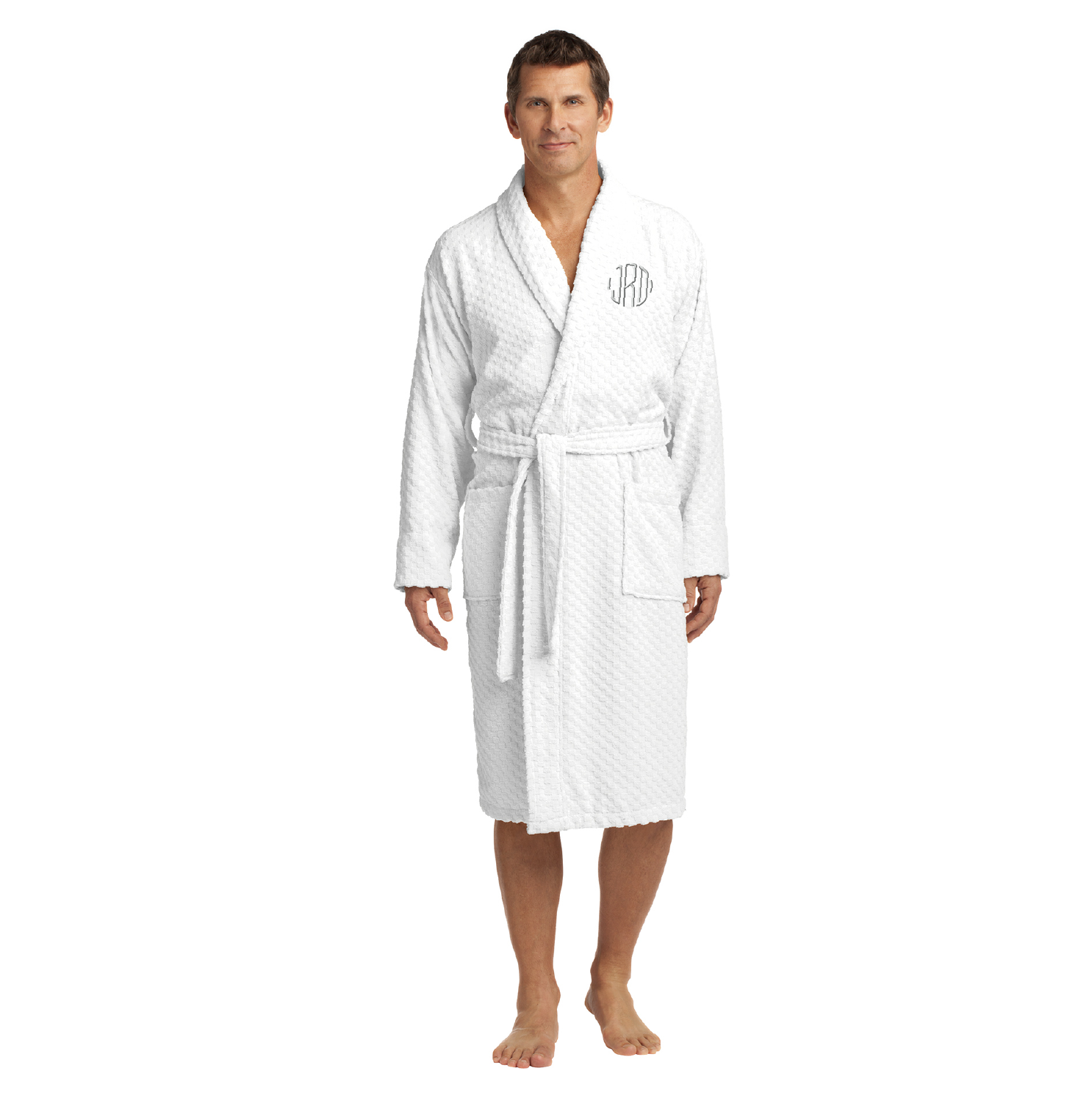 Port Authority Checkered Terry Shawl Collar Robe