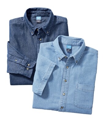 Port &amp; Company - Long Sleeve Denim Shirt