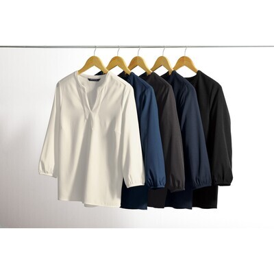 MERCER+METTLE Women's Stretch Crepe 3/4-Sleeve Blouse
