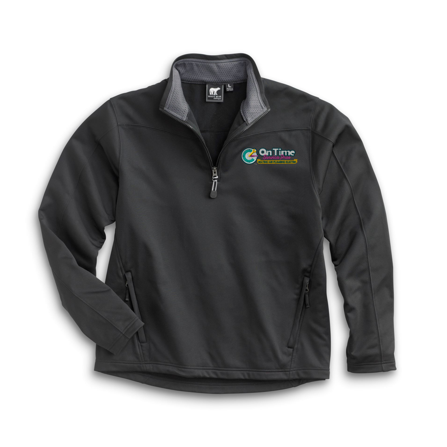 On Time Service Pros White Bear 1/4-Zip Performance Pullover