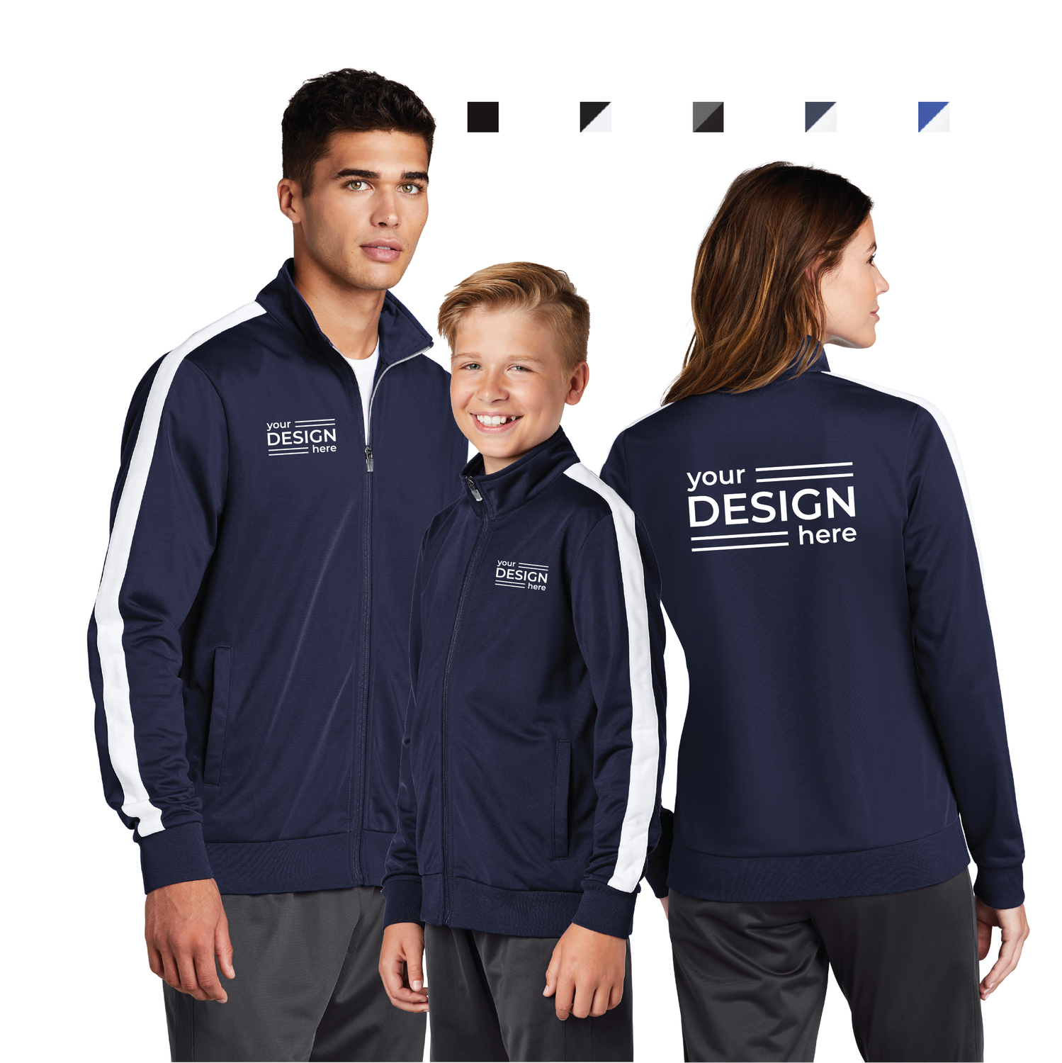 Sport-Tek Tricot Sleeve Stripe Track Jacket - Men's, Ladies &amp; Youth