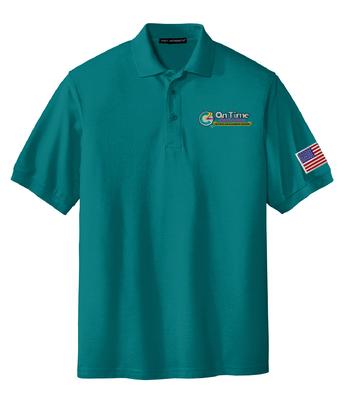 On Time Service Pros Port Authority Silk Touch Polo -  Short Sleeve Teal
