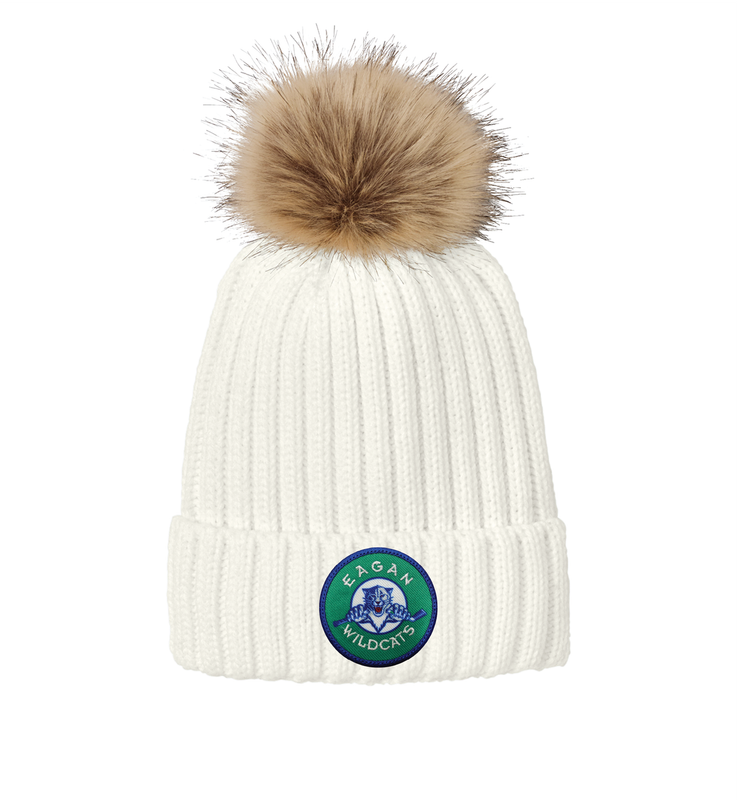 Eagan Hockey Port Authority Faux Fur Pom Beanie