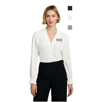 Brooks Brothers Women’s Long Sleeve Ruffle Collar Blouse