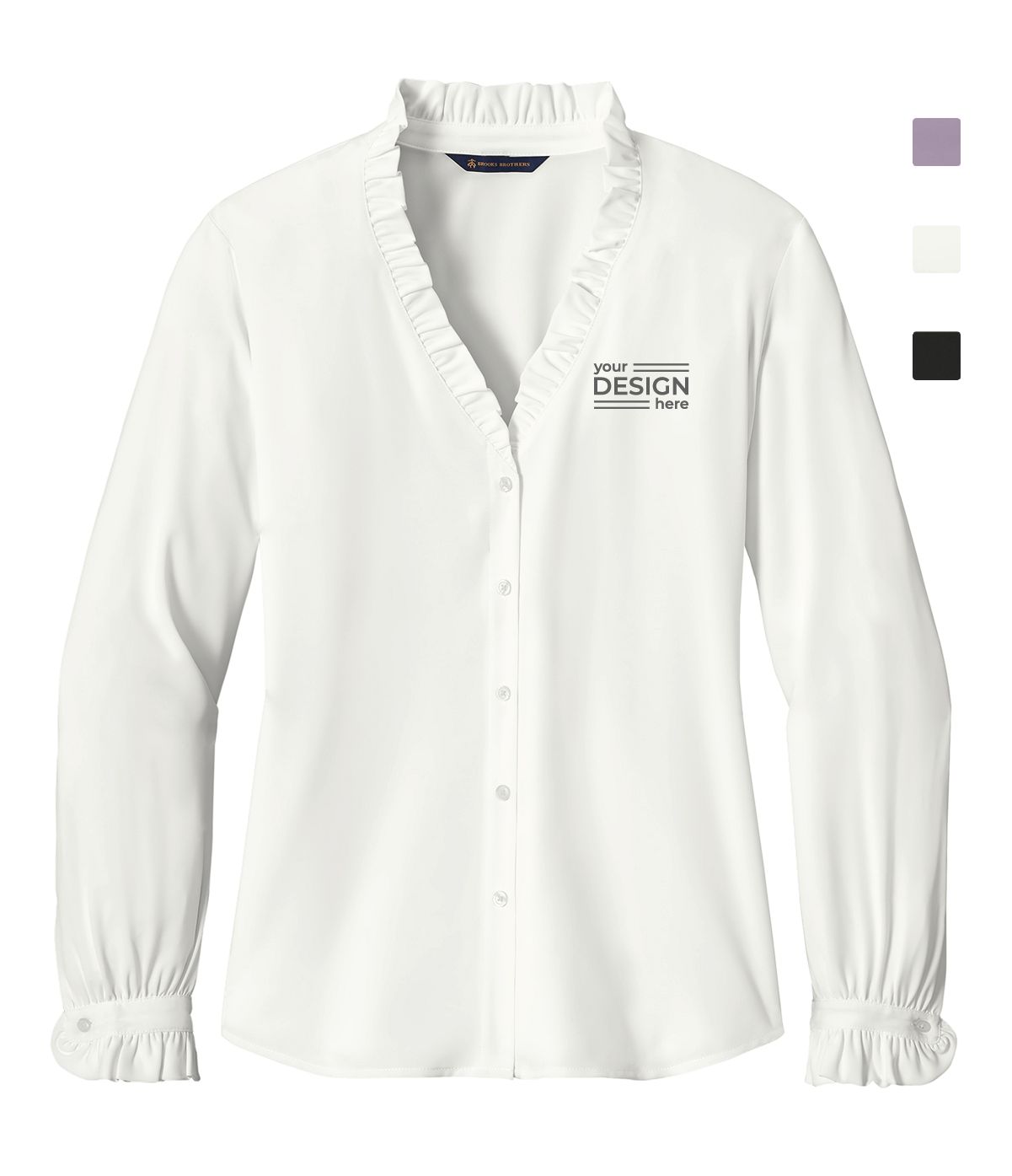 Brooks Brothers Women's Long Sleeve Ruffle Collar Blouse