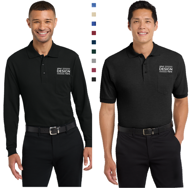 Port Authority Silk Touch Pocket Polo - Short Sleeve, Long Sleeve &amp; Tall