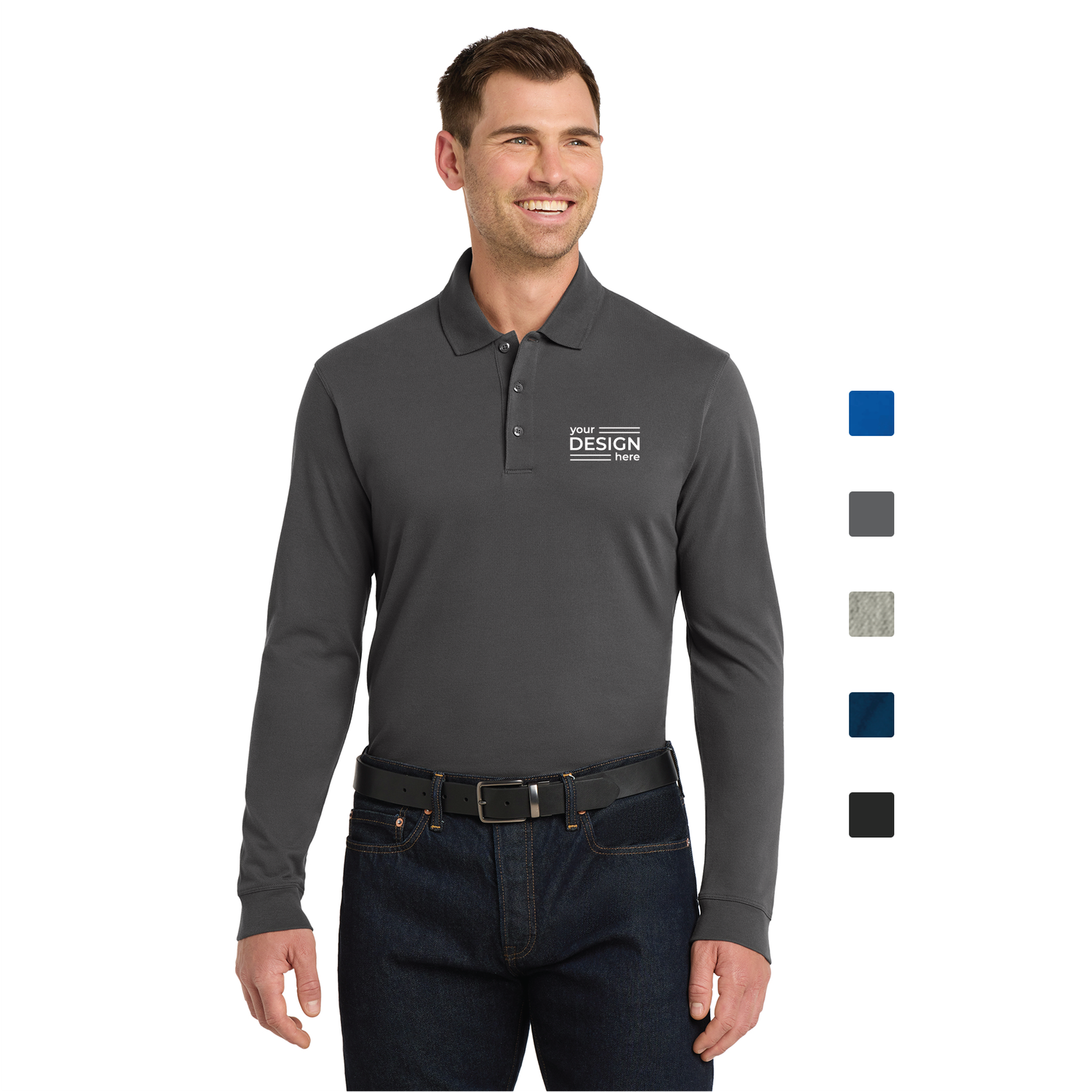 Port Authority EZCotton Long Sleeve Polo