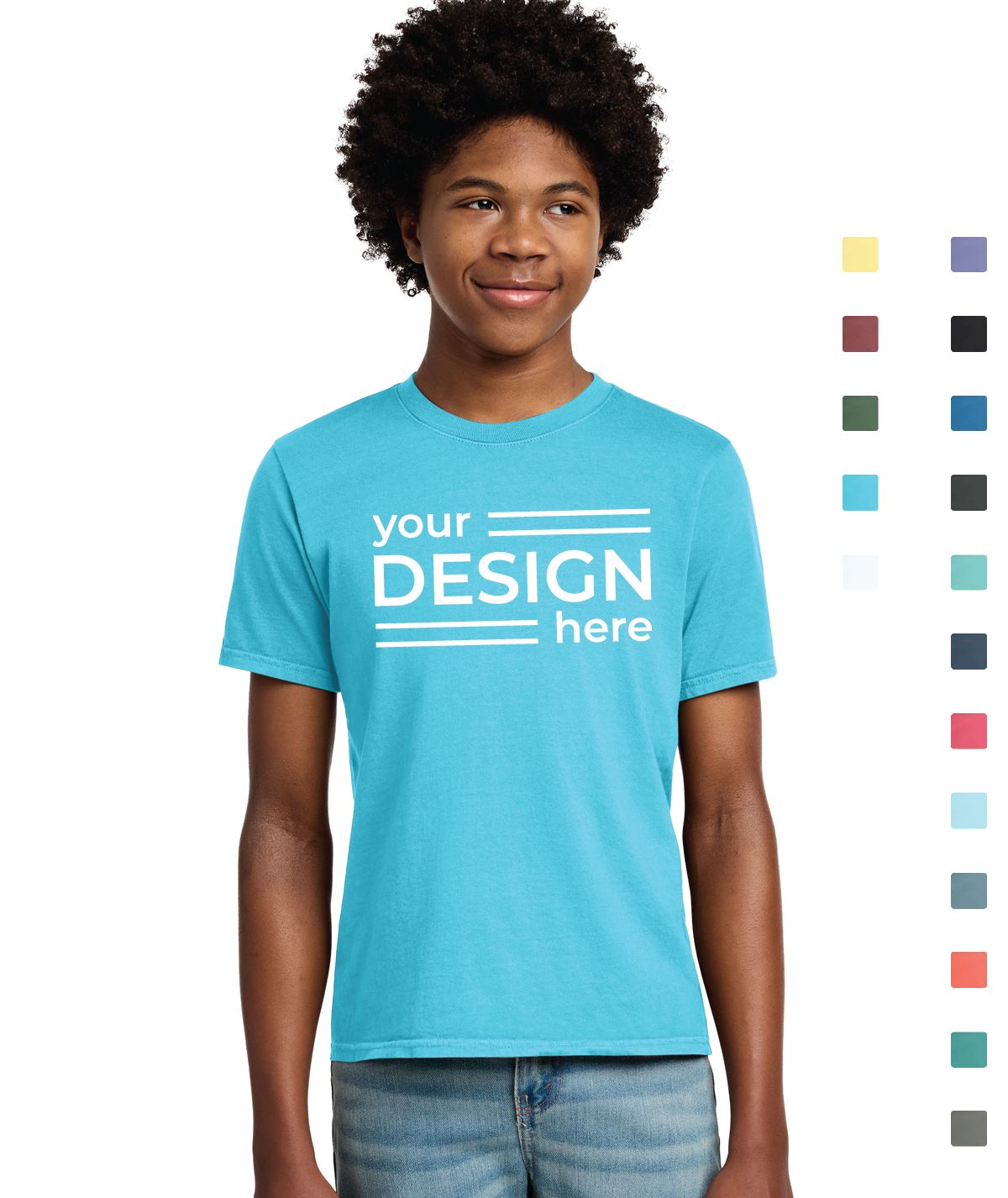Port &amp; Co Youth Beach Wash Garment-Dyed Tee