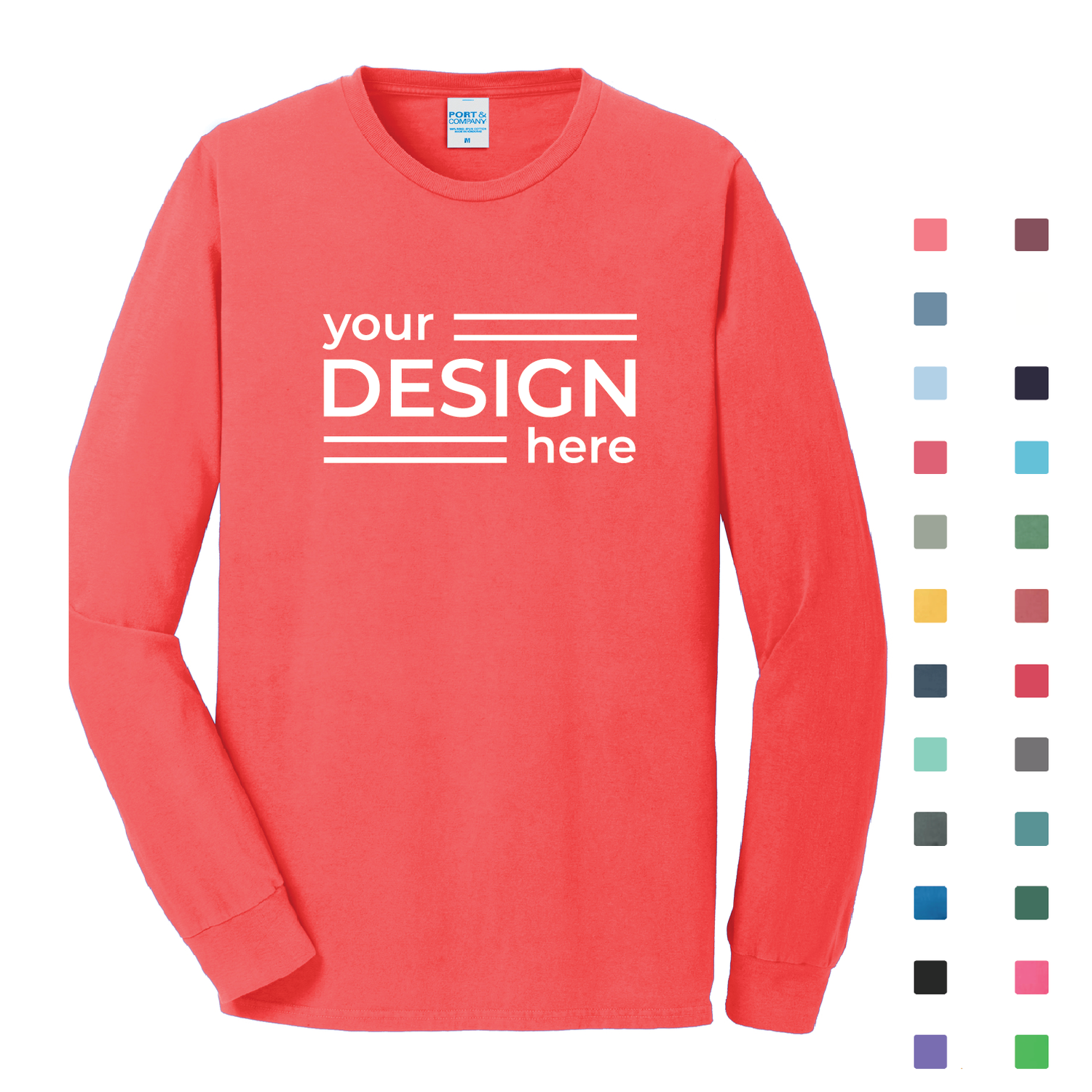 Port &amp; Co Beach Wash Garment-Dyed Long Sleeve Tee