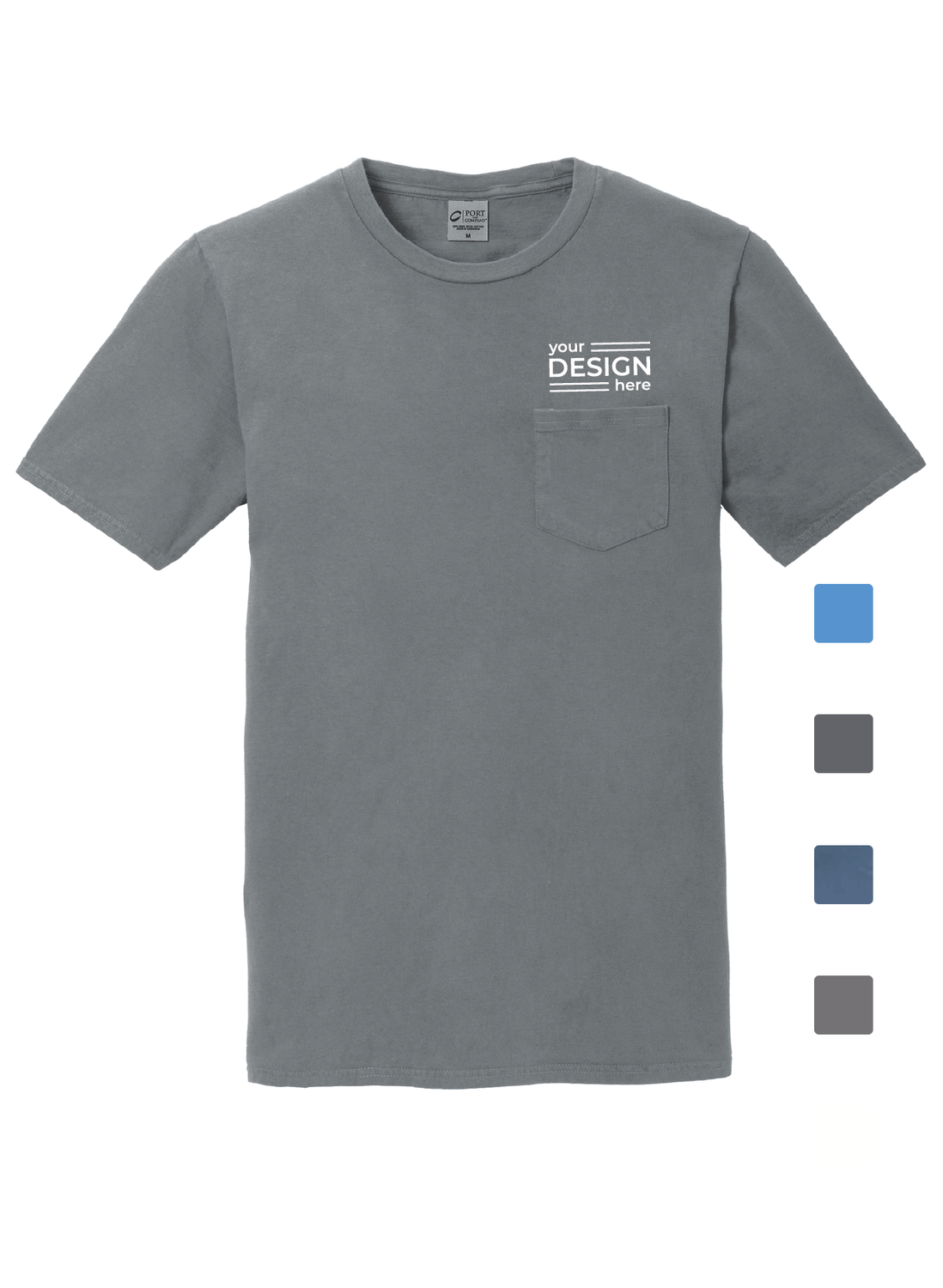 Port &amp; Co Beach Wash Garment-Dyed Pocket Tee
