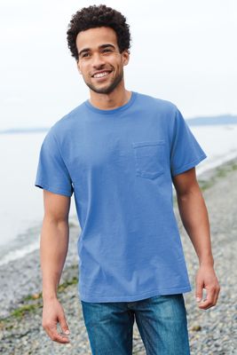 Port &amp; Co Beach Wash Garment-Dyed Pocket Tee