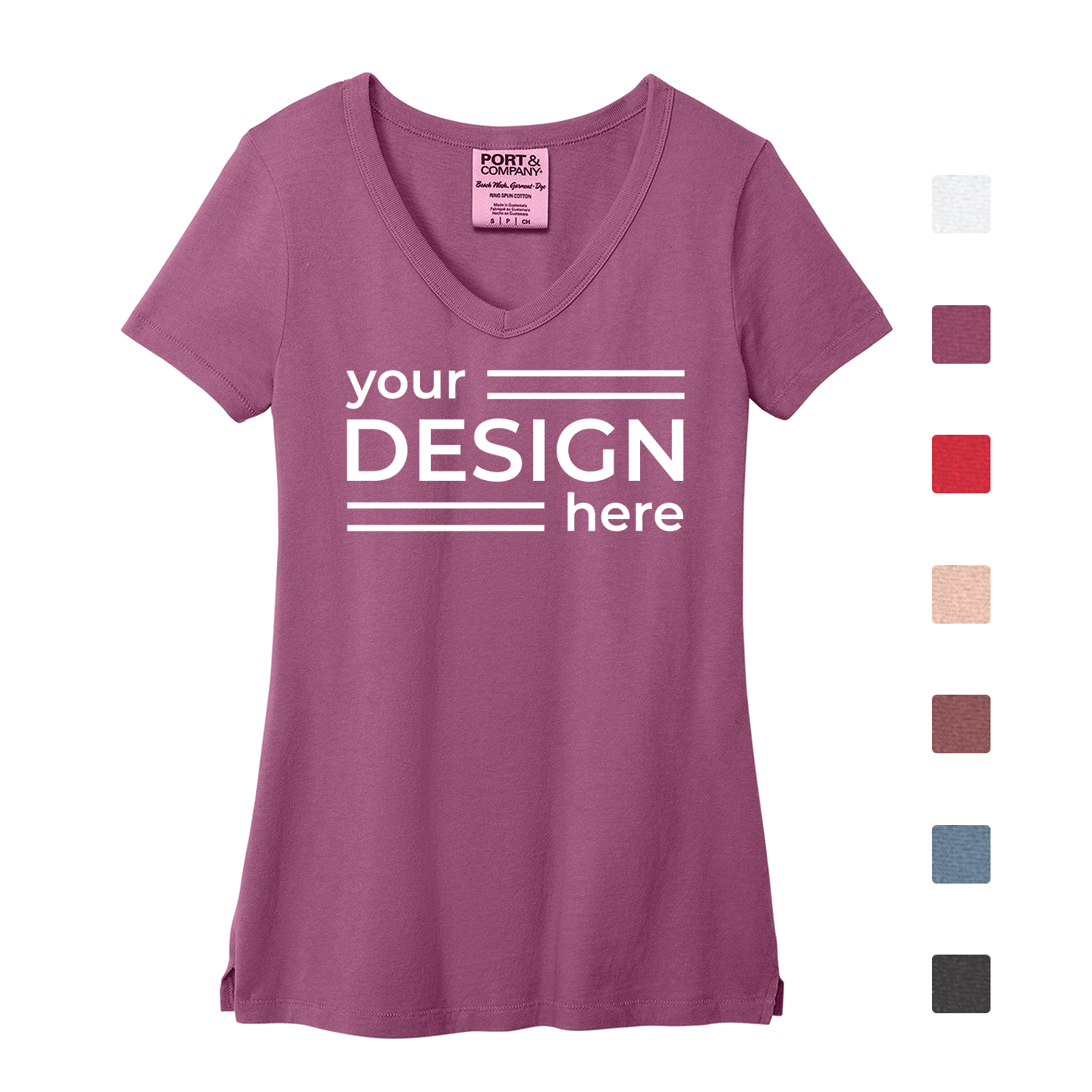Port &amp; Co Women's Beach Wash Garment-Dyed V-Neck Tee