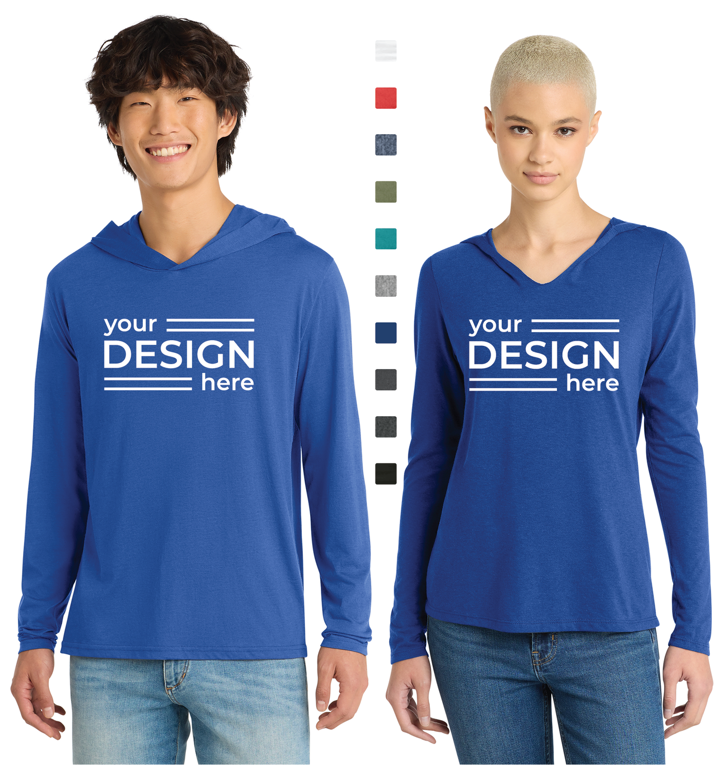 District Perfect Tri Long Sleeve Hooded Tee - Men's &amp; Ladies