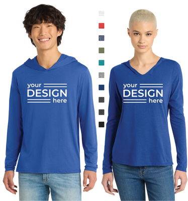 District Perfect Tri Long Sleeve Hooded Tee - Men's &amp; Ladies
