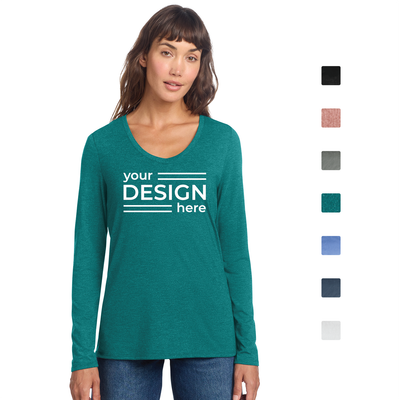 District Women's Perfect Tri Long Sleeve V-Neck Tee