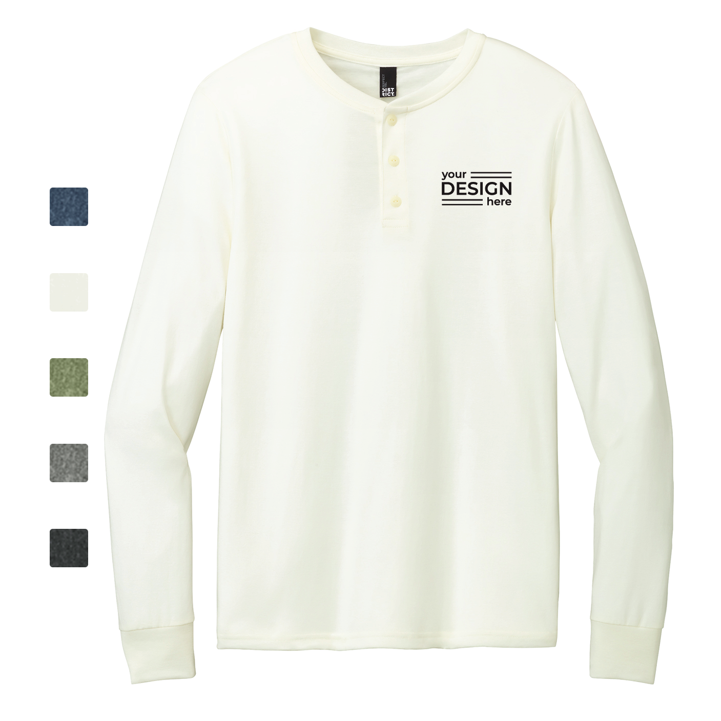 District Perfect Tri Long Sleeve Henley