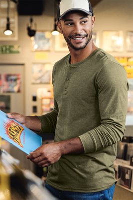 District Perfect Tri Long Sleeve Henley