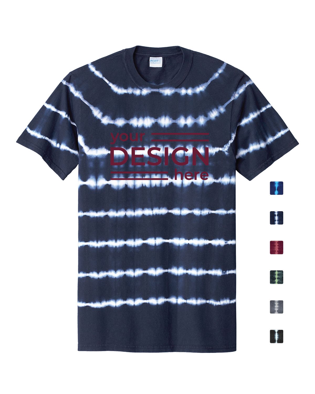 Port &amp; Co Allover Stripe Tie-Dye Tee