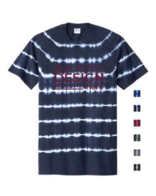 Port &amp; Co Allover Stripe Tie-Dye Tee