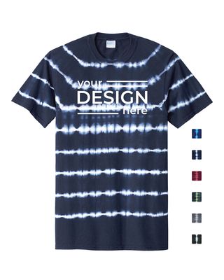 Port &amp; Co Allover Stripe Tie-Dye Tee