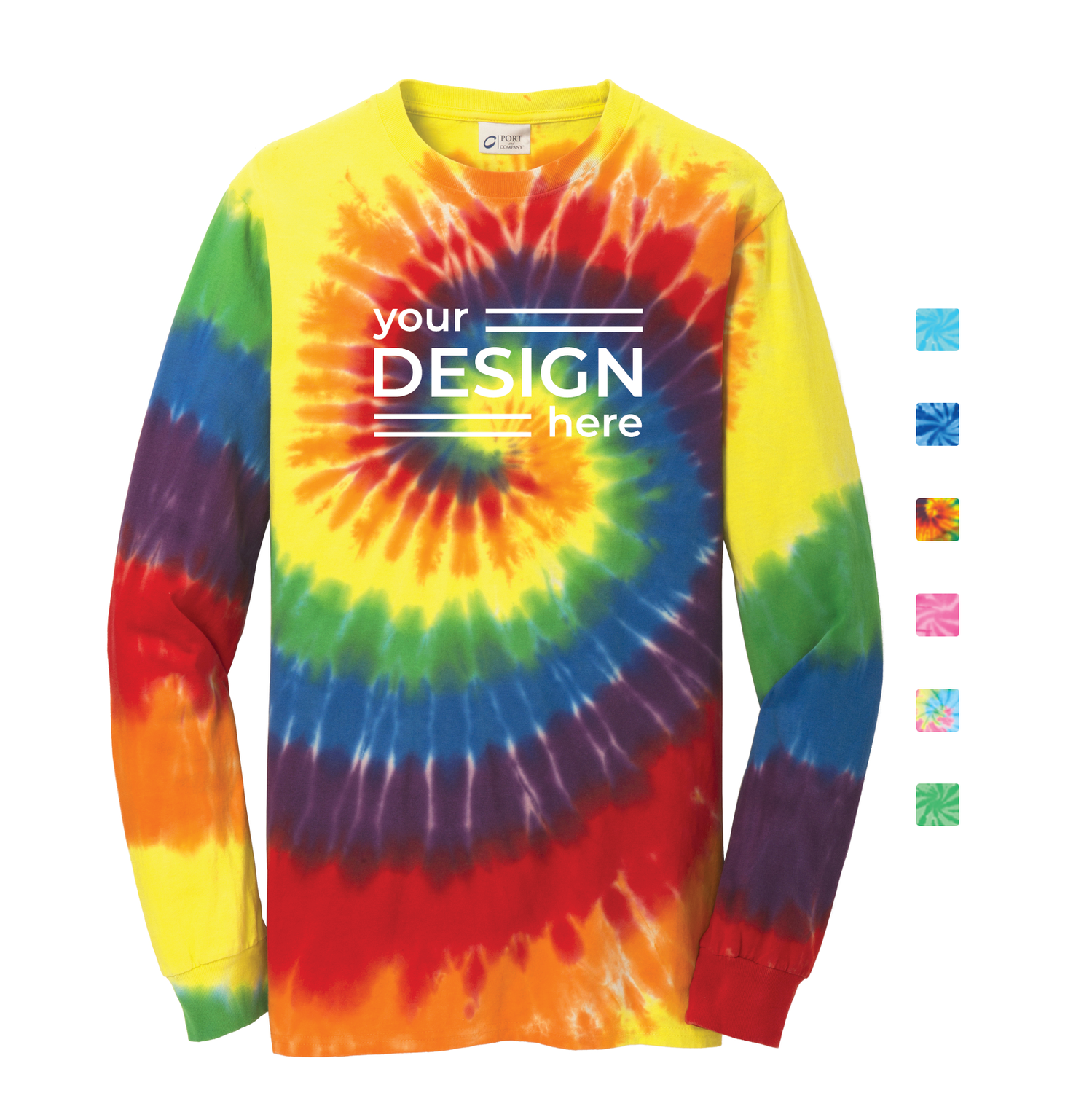Port &amp; Co Tie-Dye Long Sleeve Tee