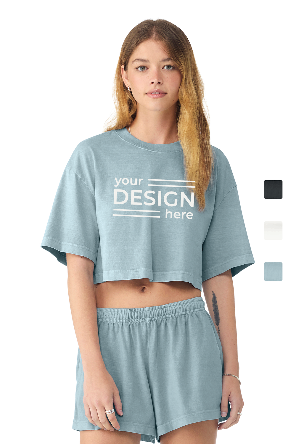 BELLA+CANVAS Women's Heavyweight Garment-Dyed Cropped Tee