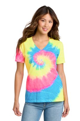 Port &amp; Co Women's Tie-Dye V-Neck Tee