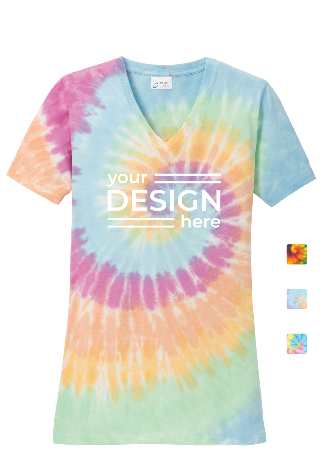 Port &amp; Co Women's Tie-Dye V-Neck Tee