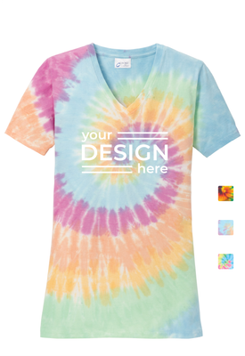 Port &amp; Co Women's Tie-Dye V-Neck Tee