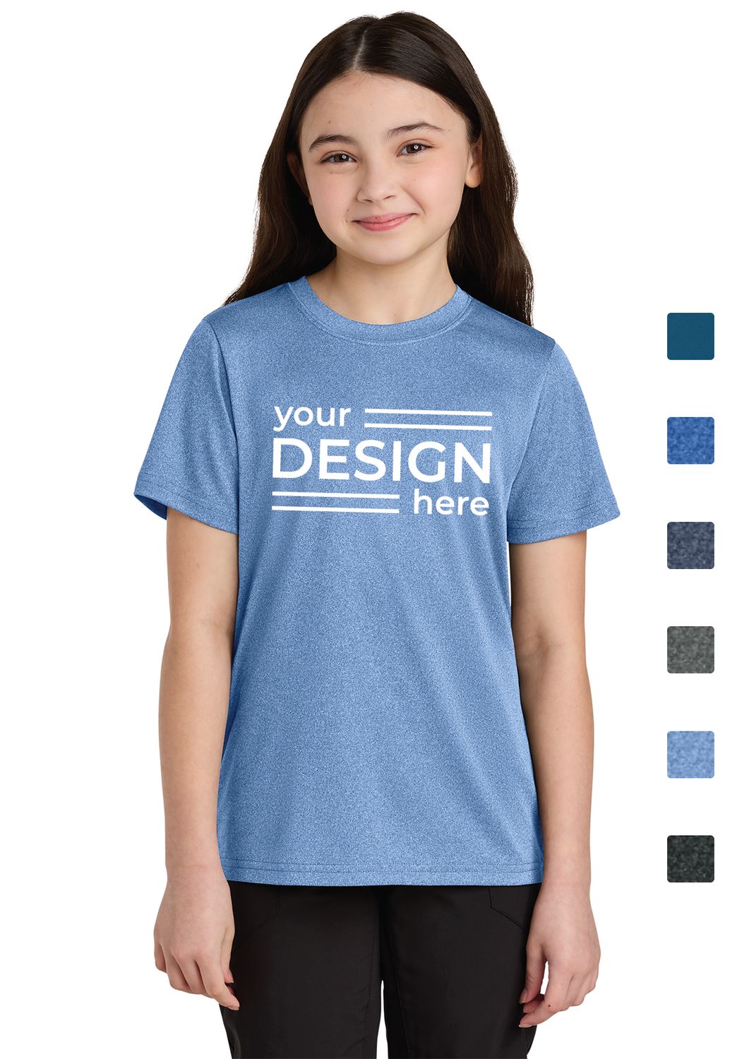 Port &amp; Co Youth Heather Performance Tee