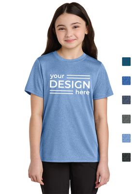 Port &amp; Co Youth Heather Performance Tee