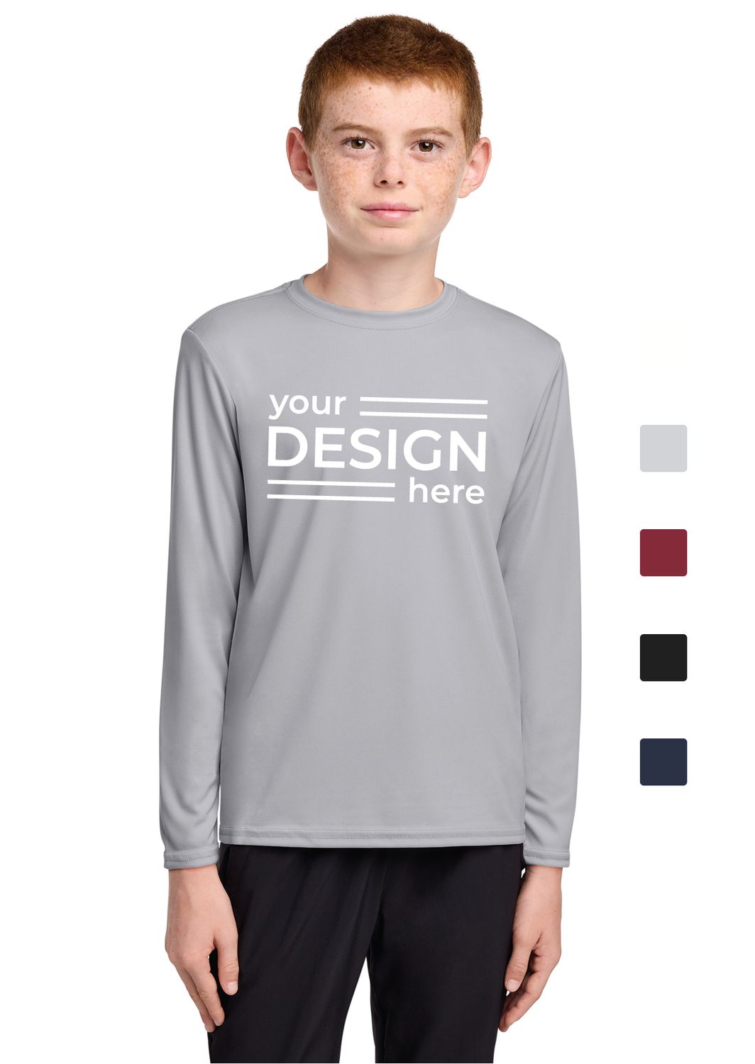 Port &amp; Co Youth Long Sleeve Performance Tee