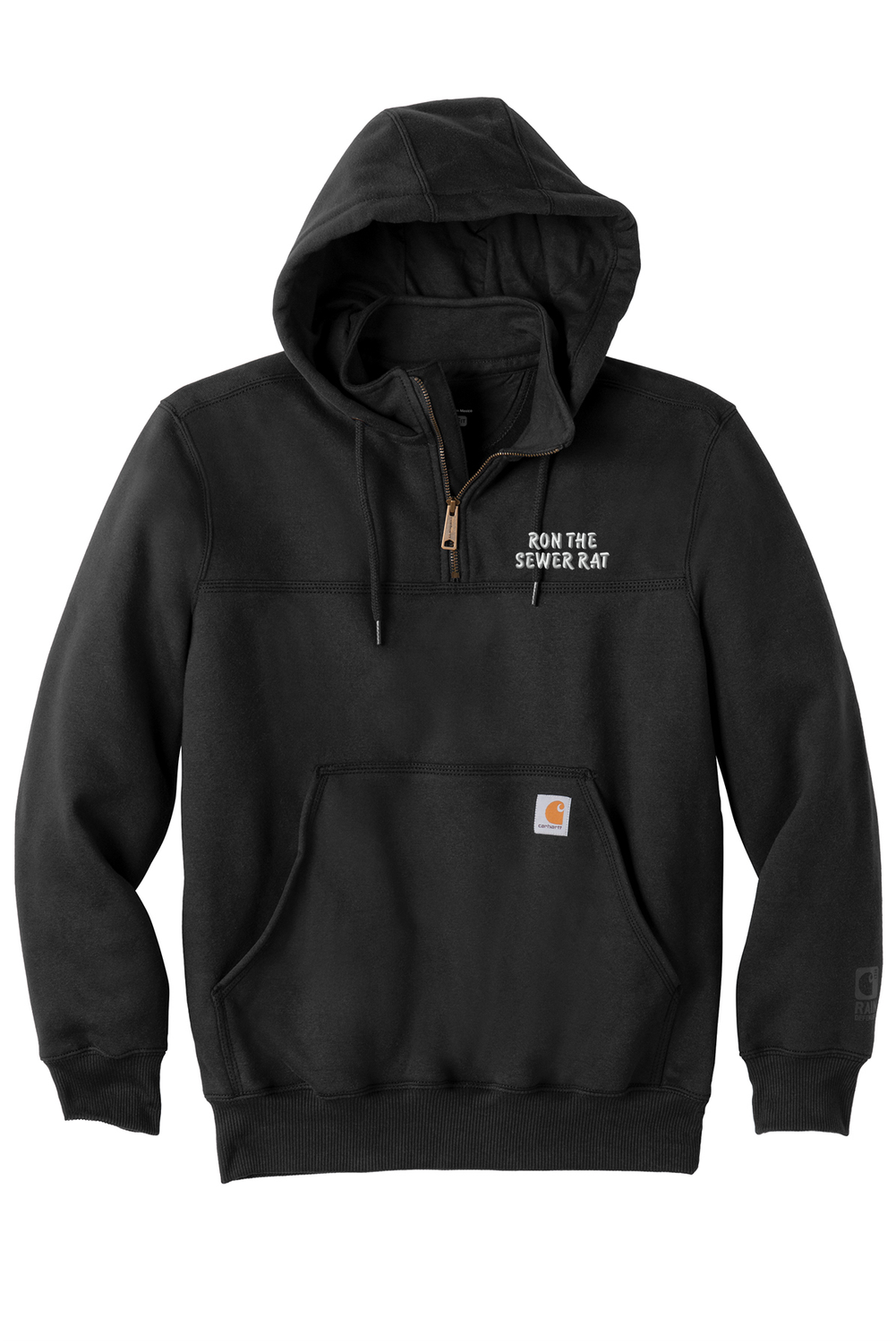 Ron the Sewer Rat Carhartt Rain Defender Paxton Heavyweight Hooded Zip Mock Sweatshirt