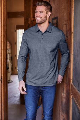 TravisMathew Oceanside Heather Long Sleeve Polo