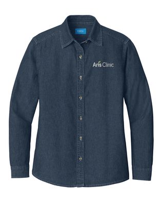 Aris Clinic Port &amp; Co Long Sleeve Denim Shirt - Unisex &amp; Ladies