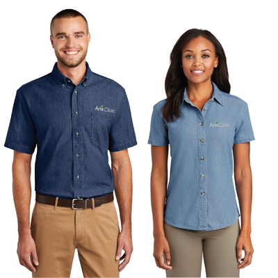 Aris Clinic Port &amp; Co Long Sleeve Denim Shirt - Unisex &amp; Ladies