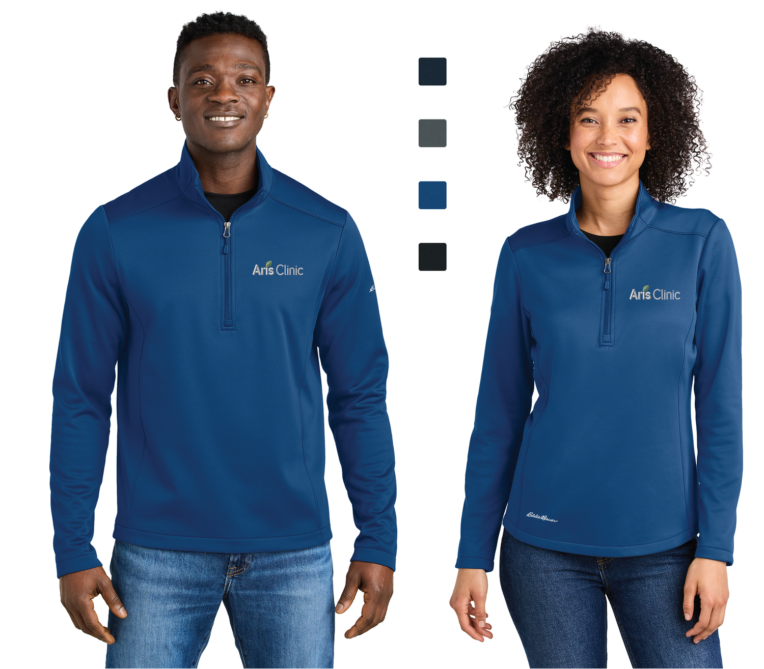 Aris Clinic Eddie Bauer Smooth Mid Layer Fleece 1/2-Zip Jacket