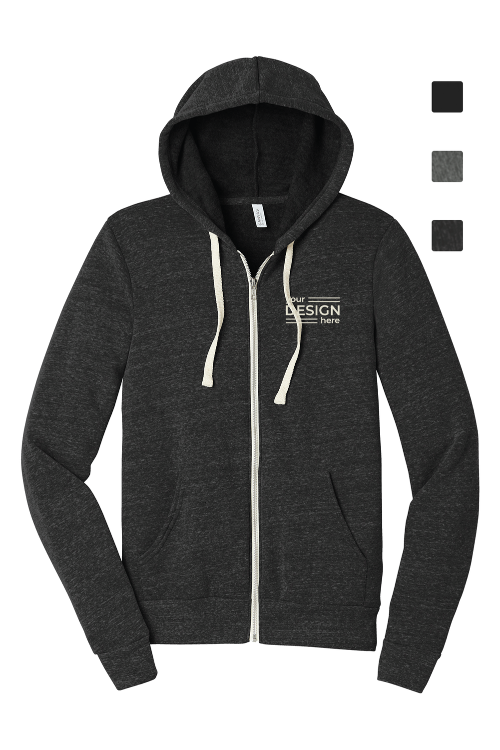BELLA+CANVAS  Unisex Triblend Sponge Fleece Full-Zip Hoodie