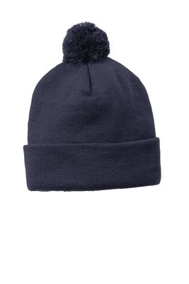 Sport-Tek  Solid Pom Pom Beanie